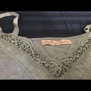 Miss Me Cami with built-in bra and beaded detail